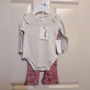 Kids Matching Set in Cream and Pink